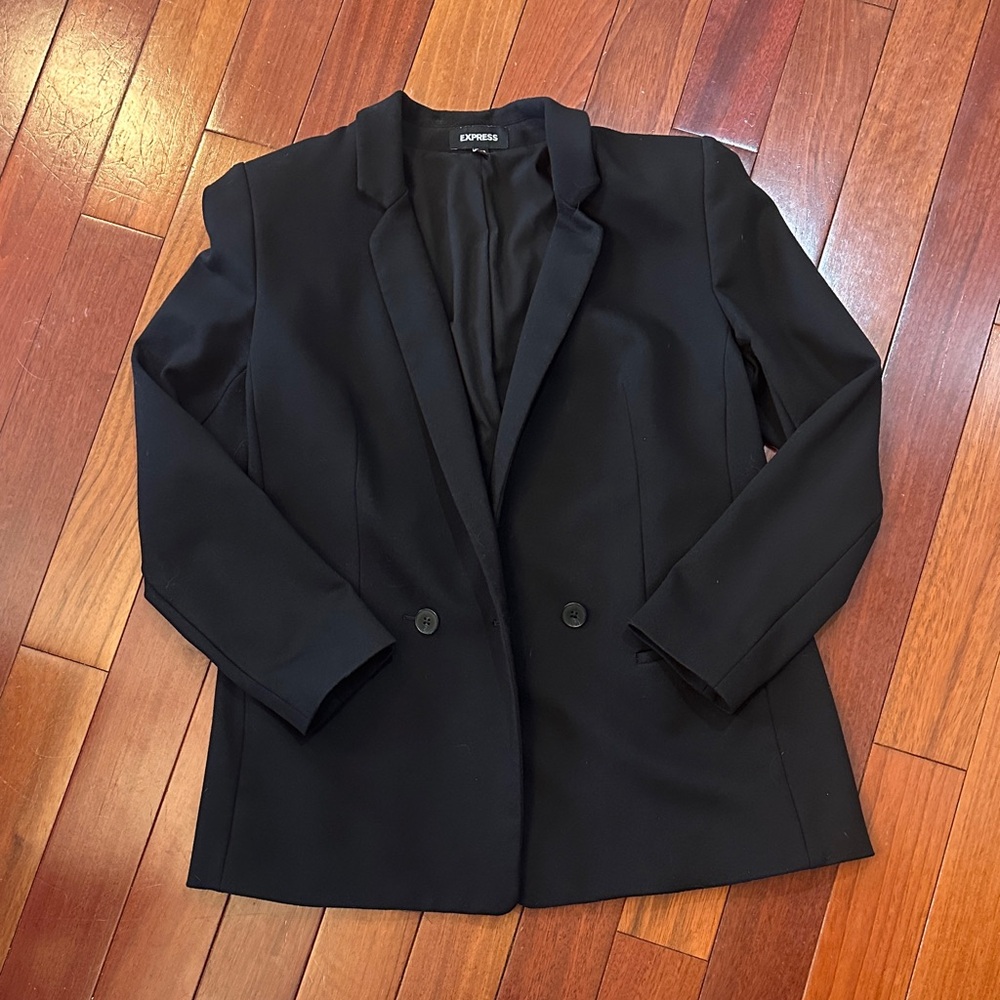 Express Black Double-Button Tailored Blazer - image 1
